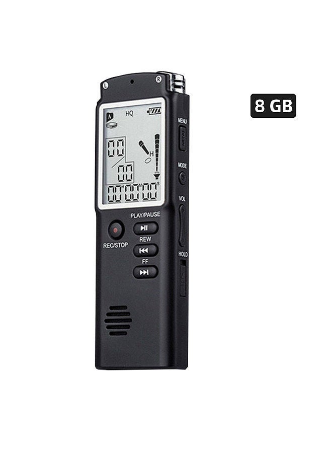 8GB Digital Voice Recorder Voice Activated Recorder MP3 Player 1536Kbps HD Recording Noise Reduction Dual Condenser Microphone 13h Continuous recording with WAV MP3 Player Telephone Recording
