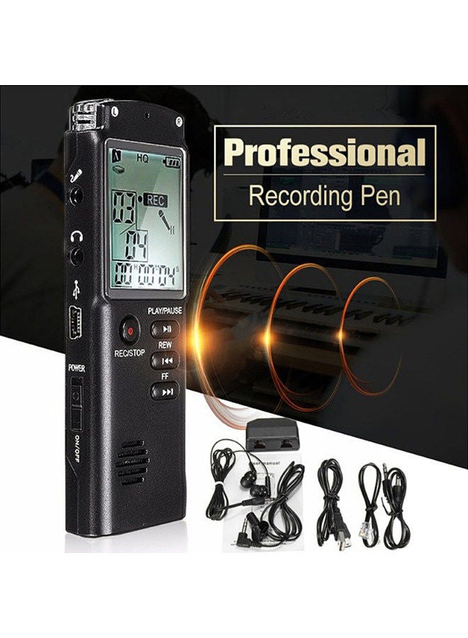 8GB Digital Voice Recorder Voice Activated Recorder MP3 Player 1536Kbps HD Recording Noise Reduction Dual Condenser Microphone 13h Continuous recording with WAV MP3 Player Telephone Recording