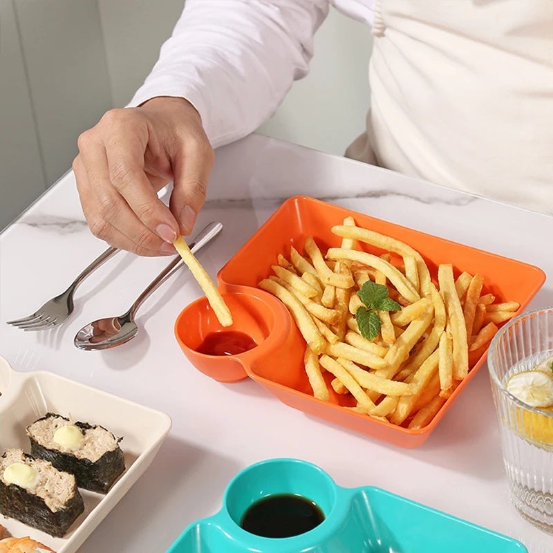 Dipping Dish Dumpling Sushi Serving Plate with Dipping Saucer Snack Tray Dessert Dinner Dishes Japanese Holder Kitchen Tableware - Image 3
