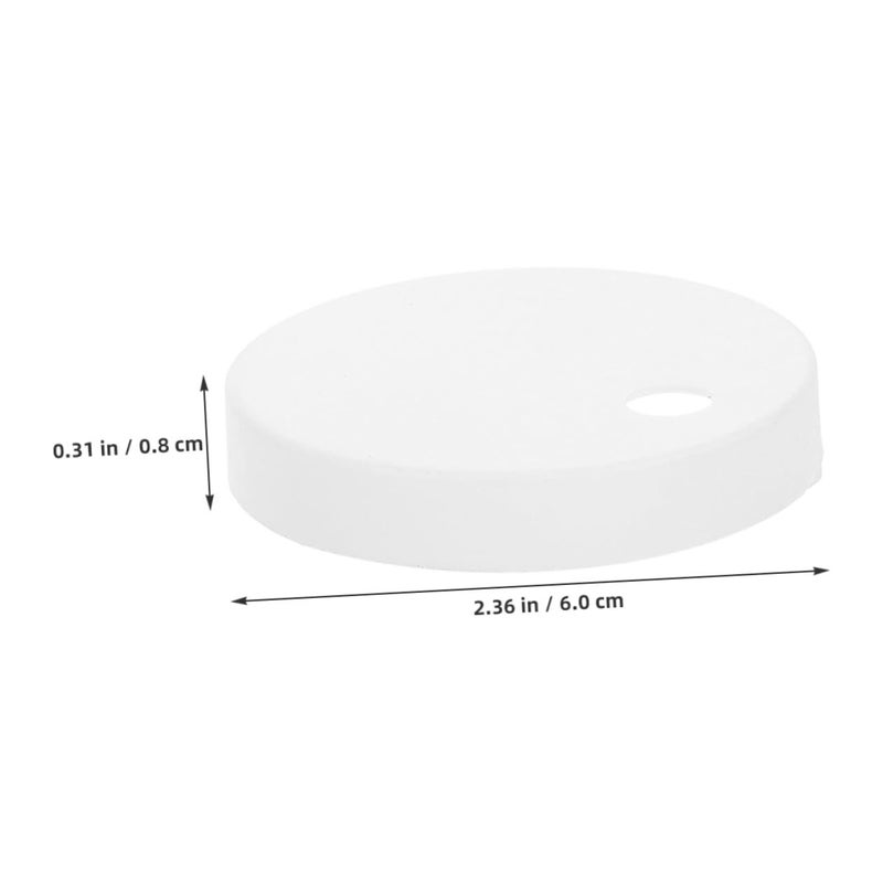 White Toilet Seat Screw Caps 60mm Round Plastic Bolt Covers Easy Installation With Extra Washers - Image 3