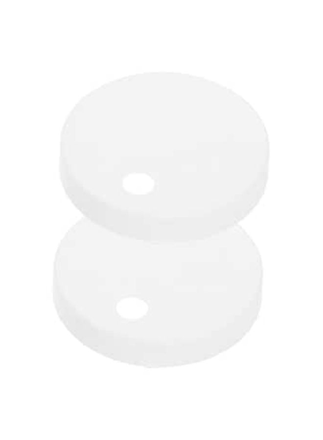 White Toilet Seat Screw Caps 60mm Round Plastic Bolt Covers Easy Installation With Extra Washers - Image 1