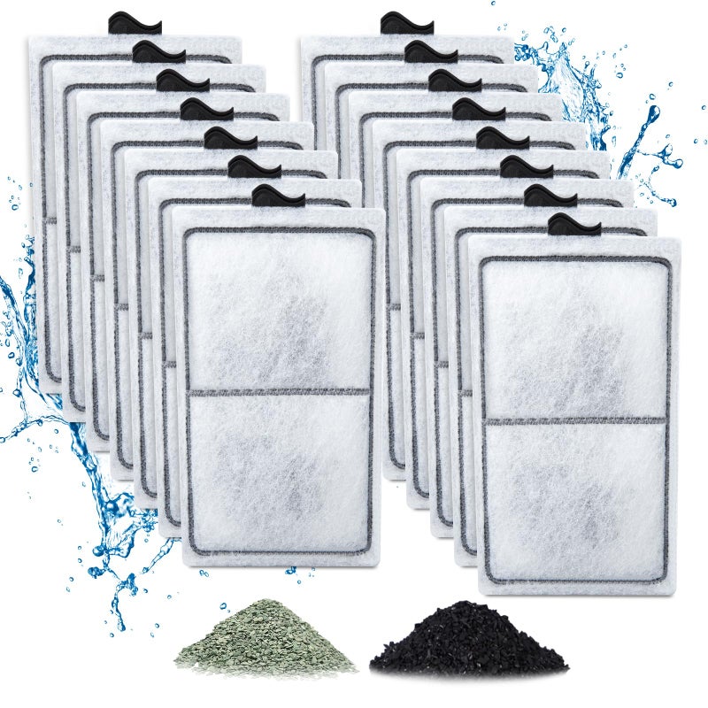 Zuqqony 15 Pack PF-S Filter Cartridges Compatible with Silenstream PF10 Power Filters, Remplacement Aquarium Carbon Cartridge with Zeolite - Image 1