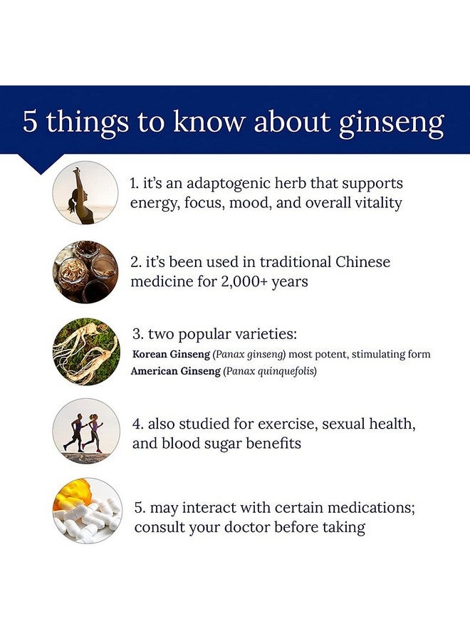 The Vitamin Shoppe Ginseng Complex - Apoptogenic Herb to Support Energy & Vitality (60 Capsules) - Image 5