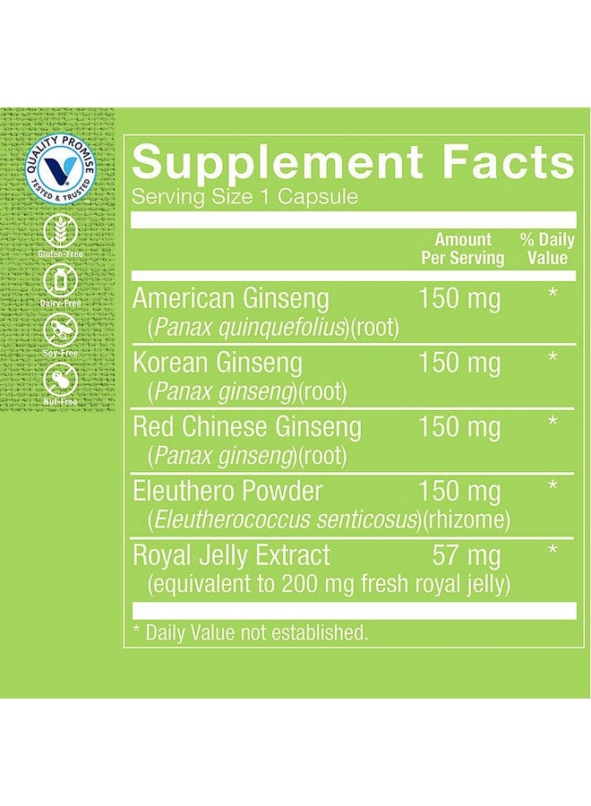 The Vitamin Shoppe Ginseng Complex - Apoptogenic Herb to Support Energy & Vitality (60 Capsules) - Image 3