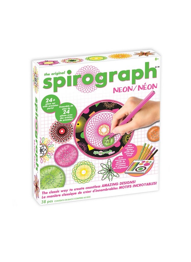 Spirograph Spirograph Neon Drawing Set - Drawing Kit, Arts and Crafts, Kids Toys, Art Supplies, Spiral Art, Kids Drawing Kit, Neon Markers, Design Sheet Included, Screen-Free Kids Activities, Ages 8+  - Image 1