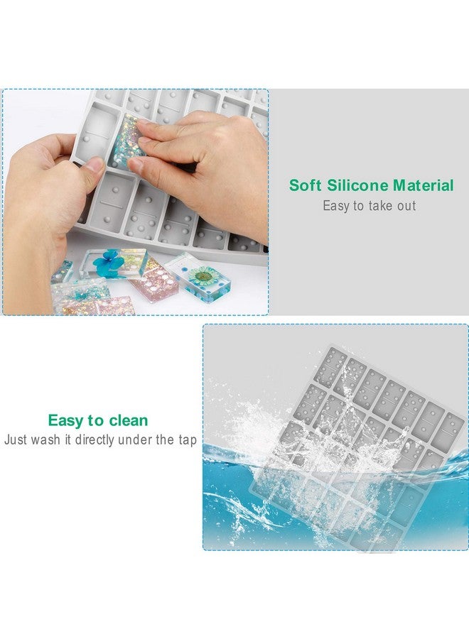 LUOWAN Professional Domino Molds For Resin Casting Jumbo Domino Molds For Resin Casting Double 6 Dominoes Mold, Shiny & No Scratches & Durable,8.86 X 9.25 X 0.39 Inch 230G (New Version） - Image 3
