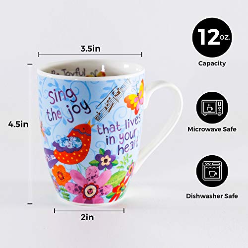 Divinity Boutique Ceramic Boxed Mugs, One Size, Sing Joy Bird (23579) - Image 4