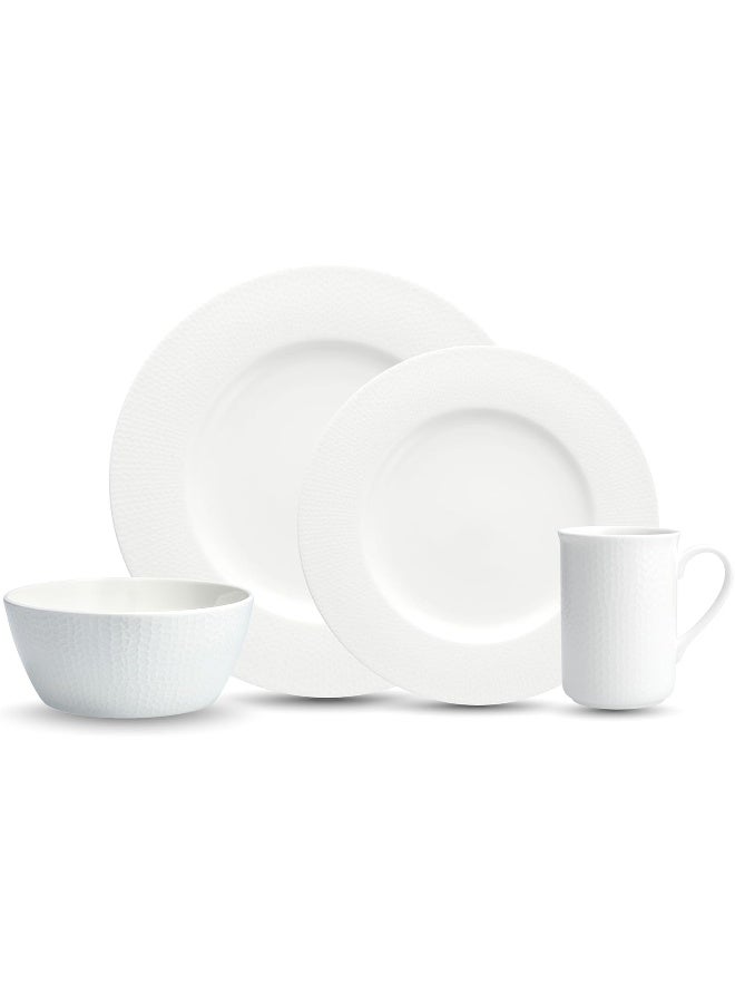Fortessa Amanda Porcelain 16 Piece Dinnerware Set Service for 4 White - Image 1