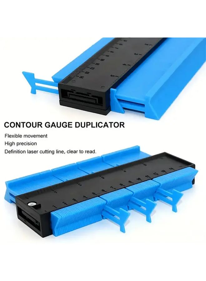 10 Inch Blue Contour Gauge Tool Adjustable Angle Curve Template Maker for Carpentry - Image 2