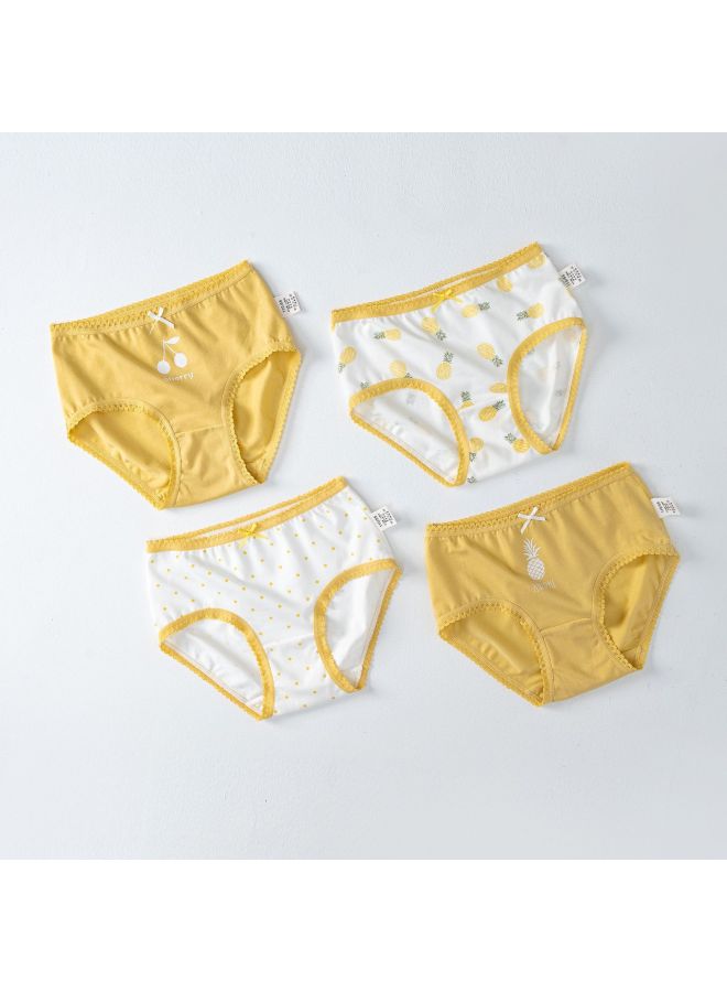 Processed And Customized Girls' Underwear, Boxer Kidsren's Triangle Shorts, Small And Big Kidsren's Baby Girls' Non-clip Pp Antibacterial Three-pack