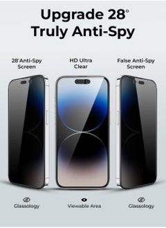 glassology 2Pack iPhone 16 Plus Privacy Screen Protector for 6.9 Easy Install, Case-Friendly, Anti-Spy, Anti-Fingerprint, Bubble Free, 100% Privacy Protection, Includes Installation Tool  - Image 3