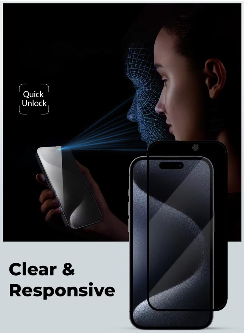 glassology - 2Pack iPhone 16 Plus Privacy Screen Protector for 6.9 Easy Install, Case-Friendly, Anti-Spy, Anti-Fingerprint, Bubble Free, 100% Privacy Protection, Includes Installation Tool - Image 1