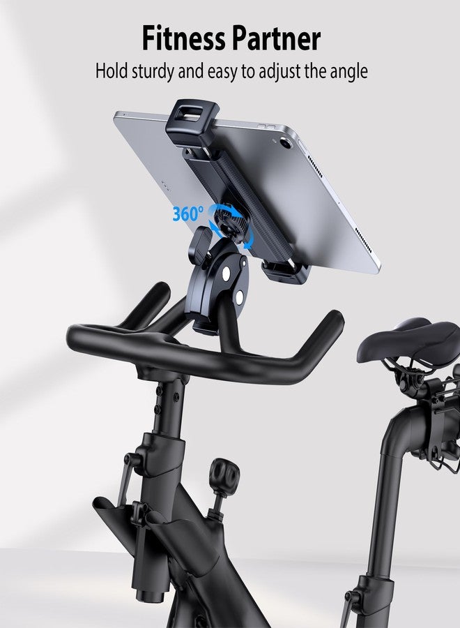 CreaDream Tablet Holder Mount for Spin Bike, Tablet Clamp for Treadmill, Indoor Stationary Bike, Stroller, Peloton, Gym Trainer Handlebar Stand Fit for iPad Pro/Air/Mini, Galaxy Tabs, Phones, 4.7-13" - Image 2