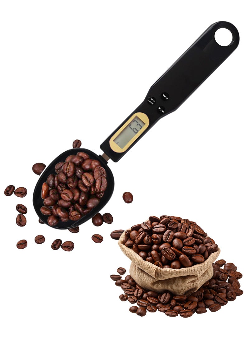 لياوسيسي ملعقة وزن ميزان الجرعات الإلكترونية الذكية من حبوب القهوة تحمل ما يصل إلى 500 جرام أسود - Image 1