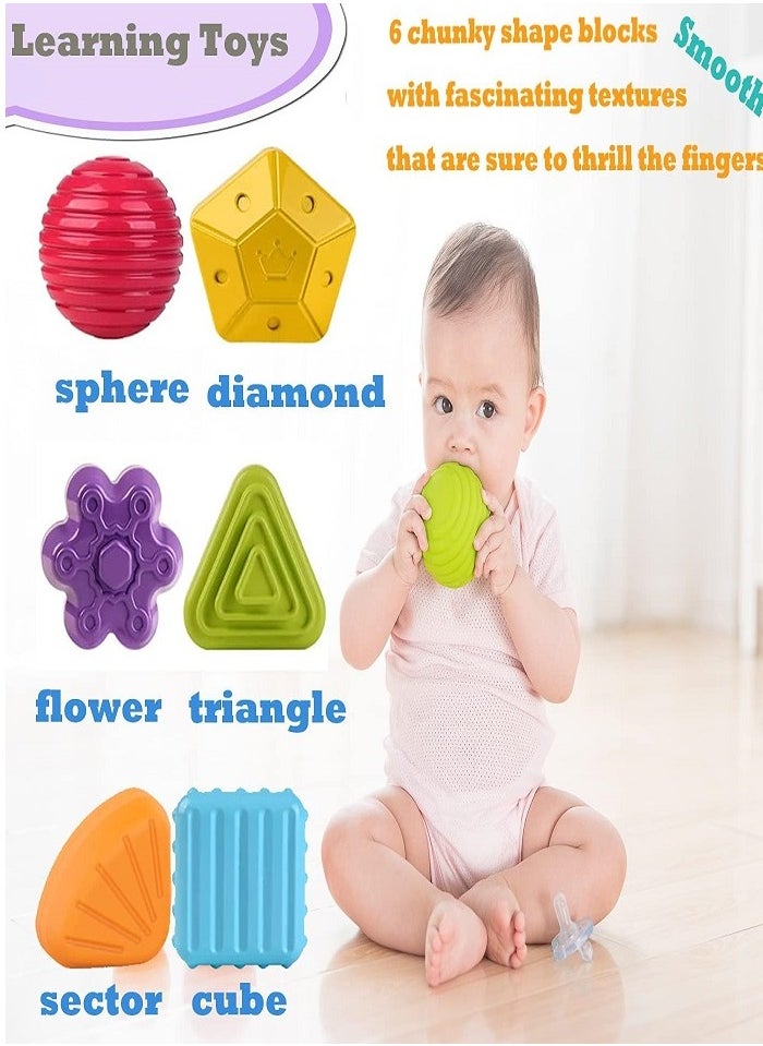 Generic - Montessori Toys for 1 Year Old,Baby Sorter Toy Colorful Cube and 6 Pcs Multi Sensory Shape, Toddler Developmental Learning Toys Birthday Gifts,Baby Toys 6-12-18 Months - Image 1