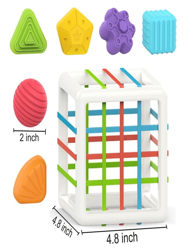 Generic - Montessori Toys for 1 Year Old,Baby Sorter Toy Colorful Cube and 6 Pcs Multi Sensory Shape, Toddler Developmental Learning Toys Birthday Gifts,Baby Toys 6-12-18 Months - Image 1
