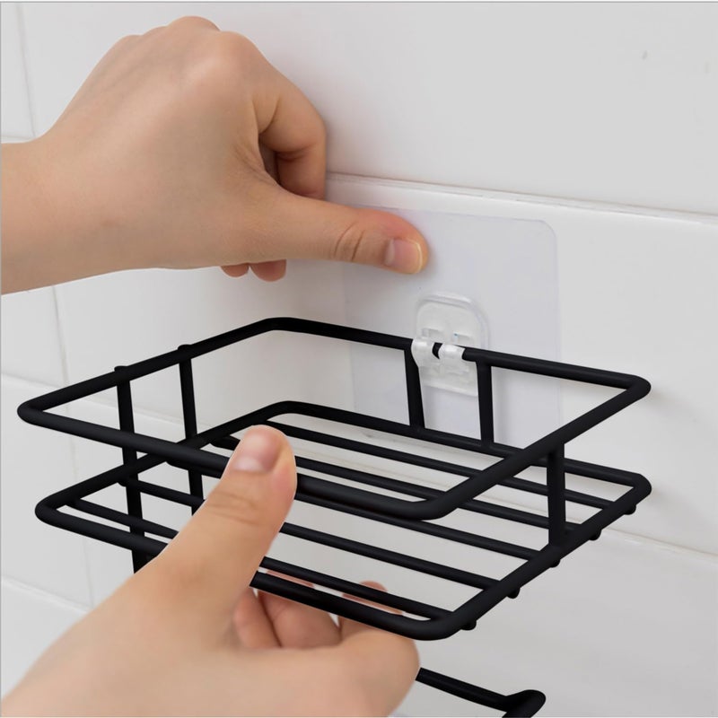 Everline Everline - Metal Magic Sticker Series Self Adhesive - Kitchen Bathroom Napkin Toilet Paper Holder (Black)  - Image 5