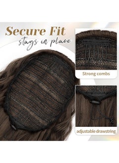 KooKaStyle KooKaStyle Ponytail Extension 30 Inch Drawstring Pony Tails Hair Extensions for Women Long Curly Ponytail Synthetic Hairpieces for Daily Use（Chocolate Brown with Caramel Blonde）  - Image 4