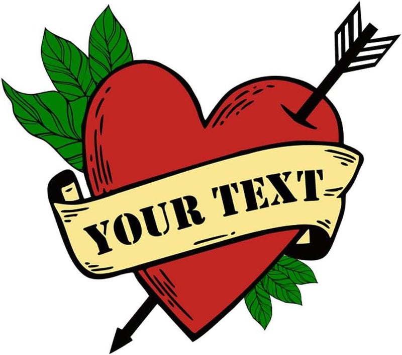 Custom Personalized Name Heart and arrow Temporary Tattoo Waterproof love Valentines day Lover gift