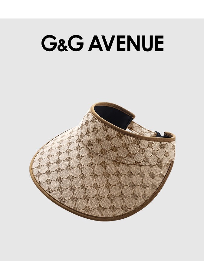 G&G AVENUE Sun Straw Hats Sun Visor for  Wide Brim Ponytail Beach Hat Summer Packable Travel Cap  - Image 1