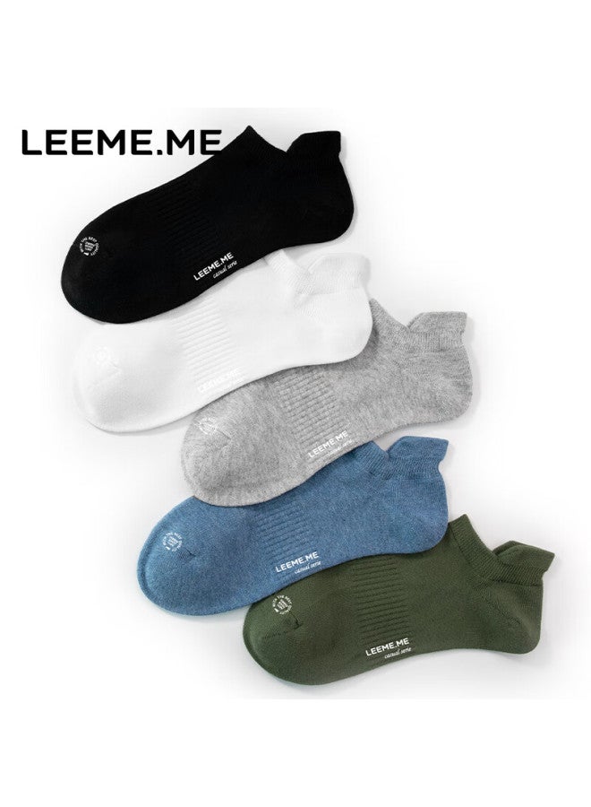 Leeme.me Grain Rice socks Men's Spring And Summer Short Socks Ear-tipped Men's Socks Anti-drop Heel Cotton Socks 5 Pairs One Size - Image 4