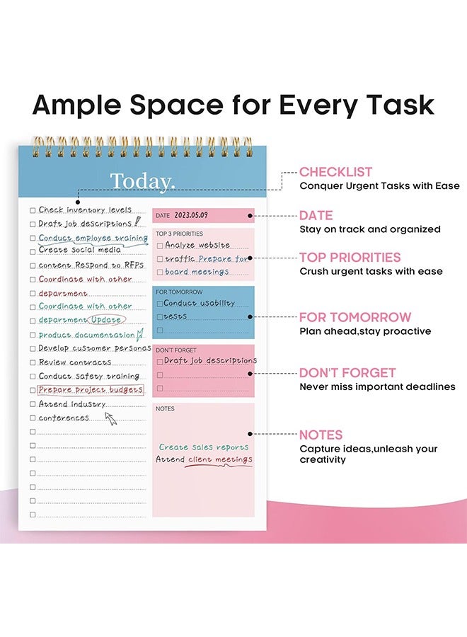 Generic To Do List Notebook for Work with 52 Sheets, Undated Daily Planner Perfect for Daily Tasks and Goal Setting, To Do List Notepad Suitable for Office, Home and School  - Image 3