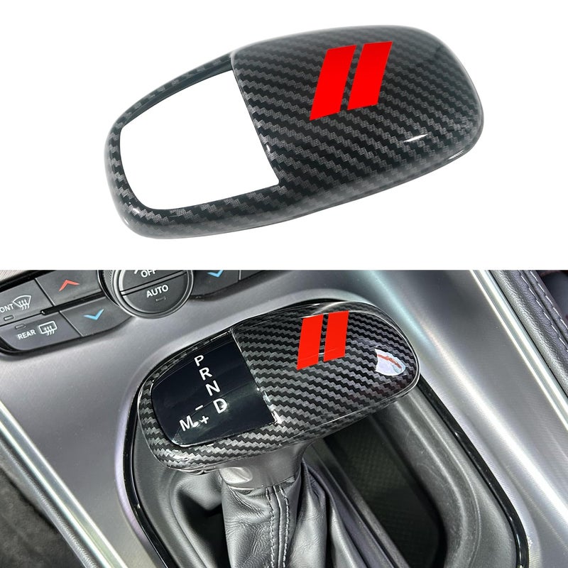 REMOCH Gear Shift Knob Head Cover for Dodge Charger Accessories 20152023 Challenger 20152024 Durango 20162025 ABS Interior Shell Insert Decoration Protector Carbon Fiber Red