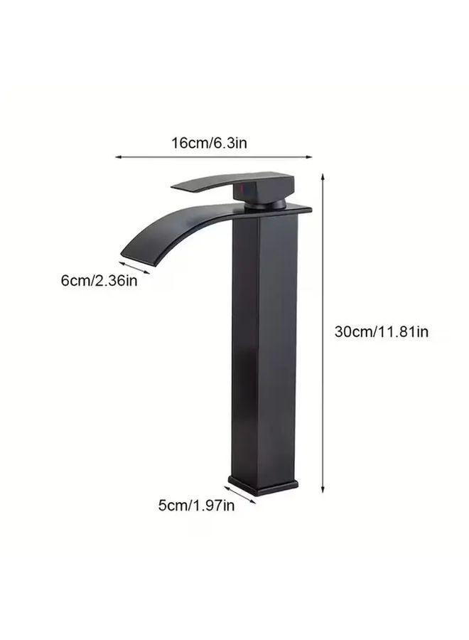 Modern Single Hole Bathroom Sink Faucet Deluxe Matte Black Single Handle Hot Cold Mixer Tap - Image 4