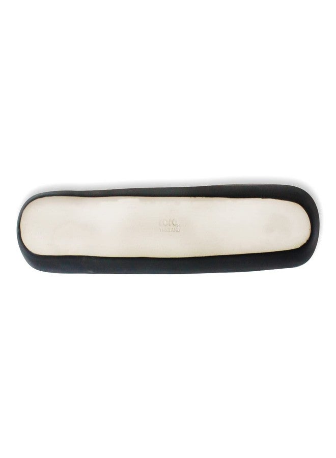 roro Handmade Matte Black Stoneware Olive & Relish Serving Trays, Set of 2 – Long Ceramic Trays for Charcuterie, Tapas, Olives & Snacks - Image 4