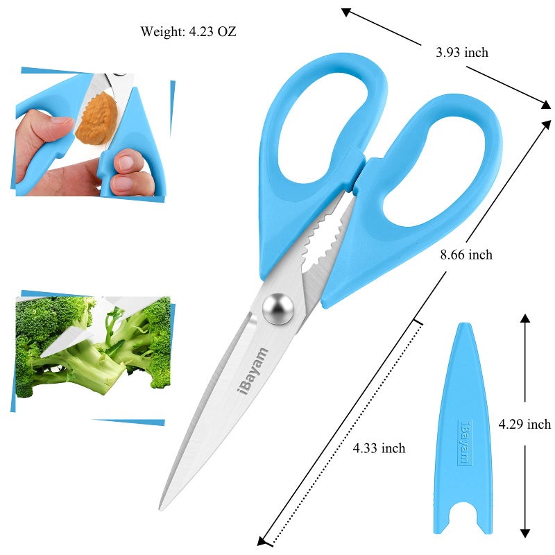 iBayam Gifts for Dad from Daughter Son, BEST DAD Tool Shears, iBayam Kitchen Scissors All Purpose Heavy Duty Meat Scissors Poultry Shears, Dishwasher Safe Stainless Steel Utility Scissor - Image 3