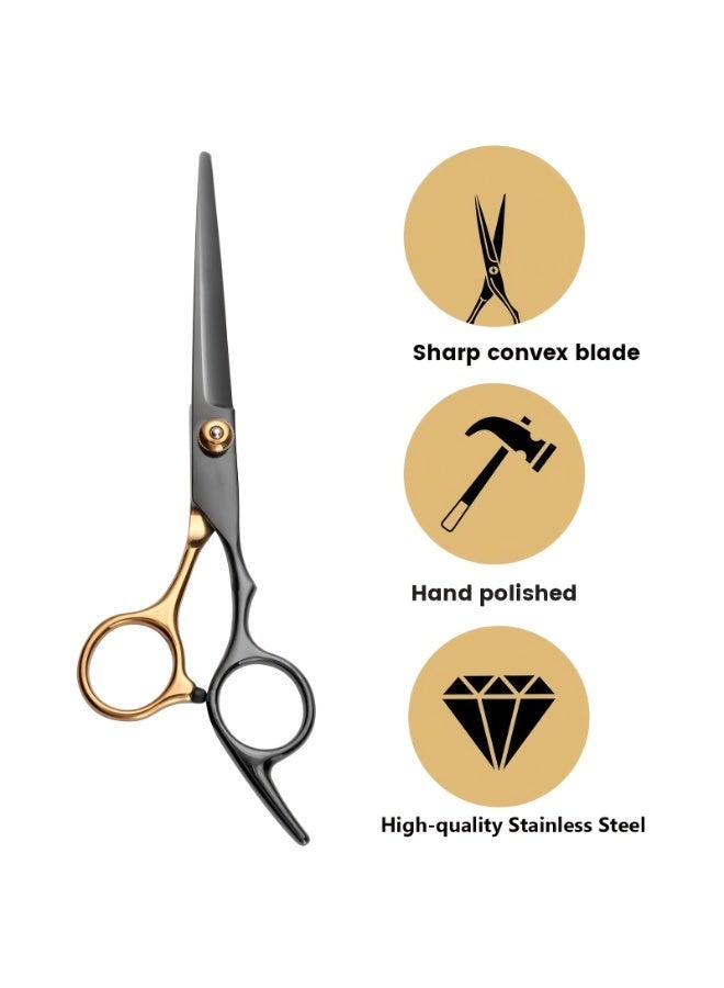 مجموعة مقصات قص الشعر الاحترافية السوداء، 10 قطع - مقصات حلاقة لتصفيف الشعر للرجال والنساء والحيوانات الأليفة - Image 3