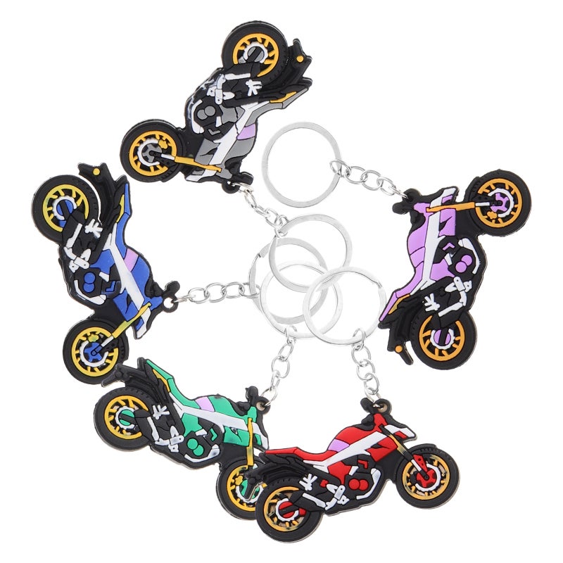 5pcs Keychain Motorcycle Key PVC Motorcycle Keychain Lanyard Motorcycle Key Pendant Funny Key Party Accessories For Men - Image 5