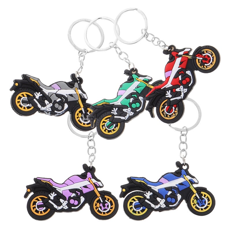 5pcs Keychain Motorcycle Key PVC Motorcycle Keychain Lanyard Motorcycle Key Pendant Funny Key Party Accessories For Men - Image 1