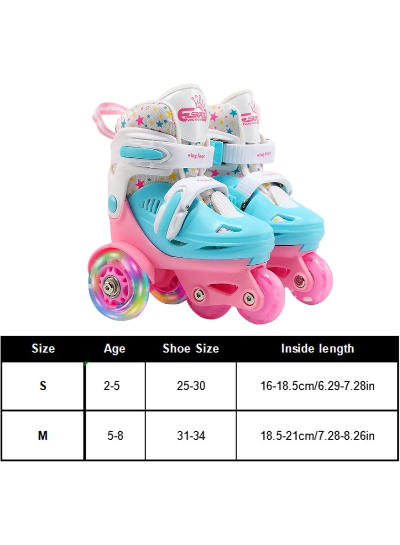 Flash Skating Shoes Kids Beginner Roller Skating Shoes Set Children Skates with Kneepad Elbow Pads Helmet Roadblock Backpack Roller Skates - Image 3