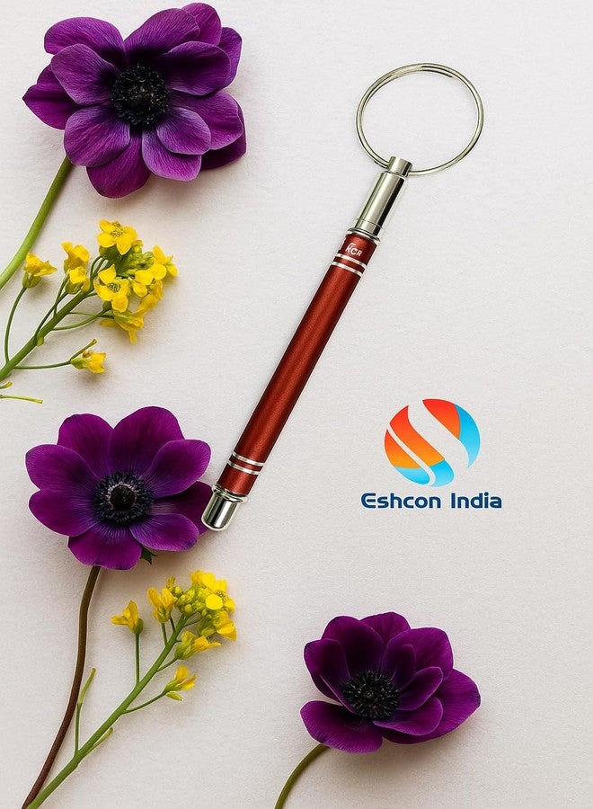 Eshcon India Eshcon Small Ring Pen with Keychain, Metal Body, Blue Ink [Set of 1 Pen] - Image 5