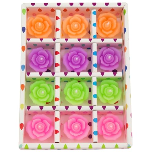 upyog Diwali Diya Decoration Floating Rose Golden Flower Candles | 12 Pcs Bulk Pack | Smokeless, Dripless & Long Lasting Water Lamp Candles for Home, Pooja, Weddings & Deepawali Decor - Image 1