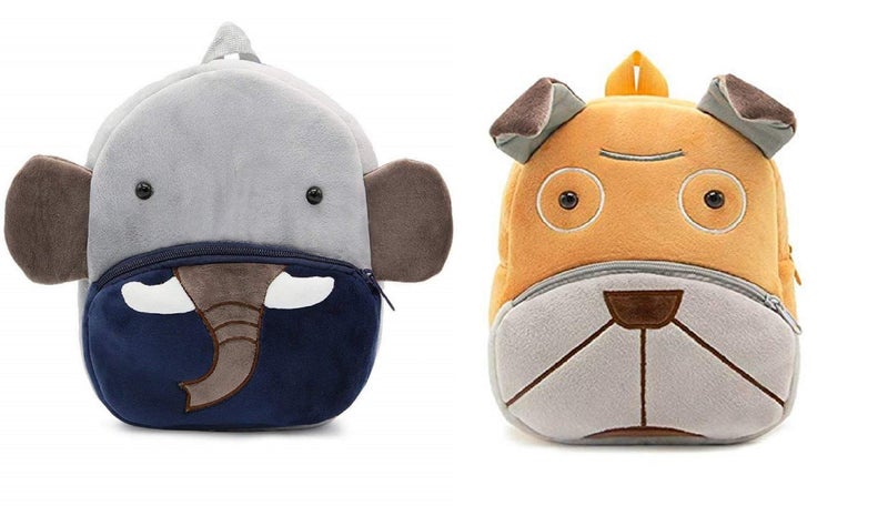 blue tree Kids School Bag Combo Soft Plush Backpack Cartoon Bags Mini Travel Bag for Children Girls Boys (Monkey & Sherpi Dog) - Image 5