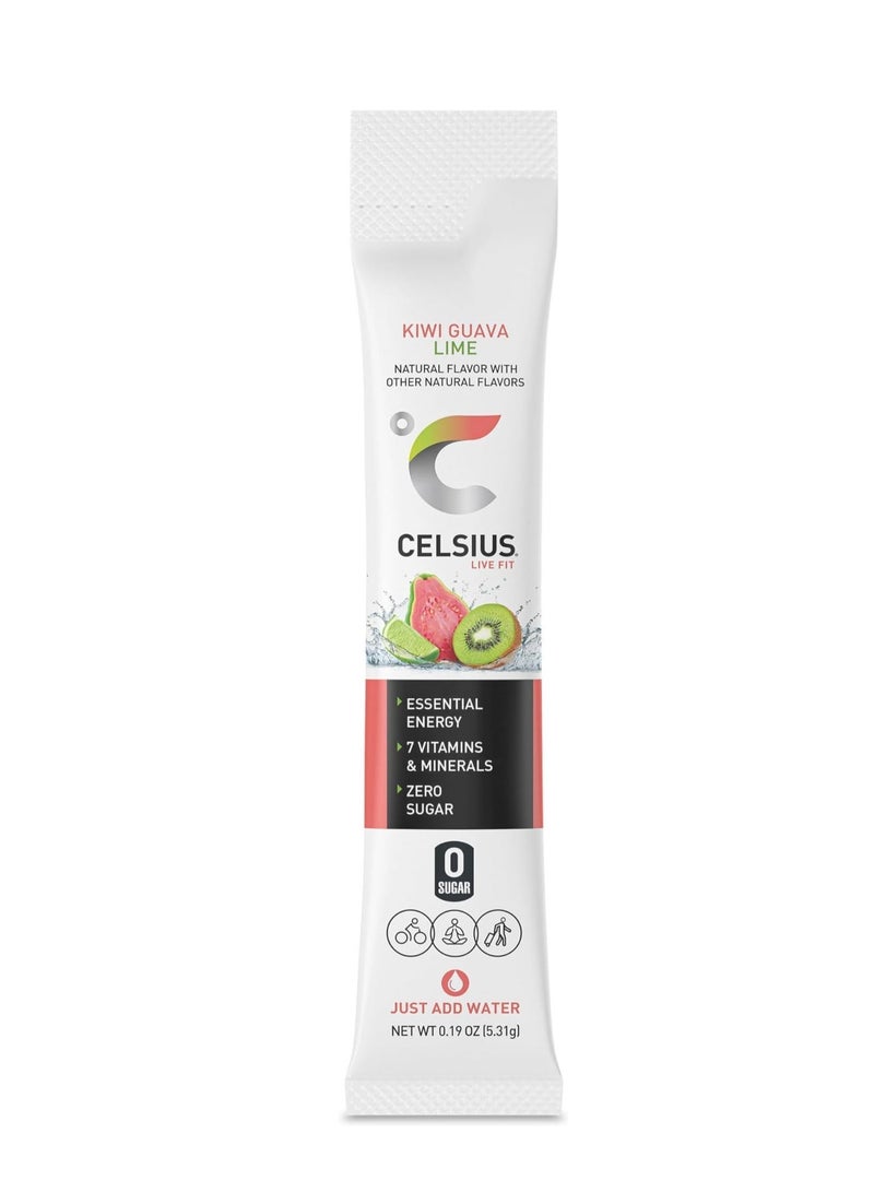 CELSIUS On-the-Go Powder Packets Kiwi Guava Lime, Essential Energy 2.6 Oz - Image 2
