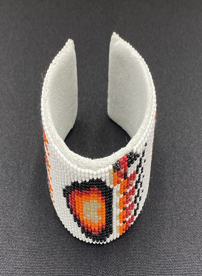 BeadsCorner Handmade Beaded Jewelry Set White Red Necklace Earrings Bracelet (Red Bear Paw) - Image 5
