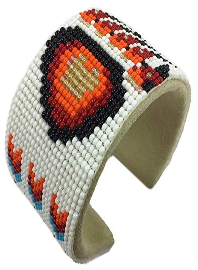 BeadsCorner Handmade Beaded Jewelry Set White Red Necklace Earrings Bracelet (Red Bear Paw) - Image 2