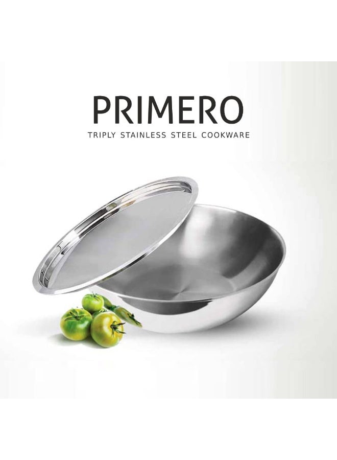 Alda Primero Tri-ply Stainless Steel Tasla with Lid 18cm 1.2 Litre - Image 3