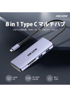 HIKSEMI Hiksemi USB-C Hub with HDMI, 3 USB Ports, SD/TF Card Reader, 100W PD  - Image 3