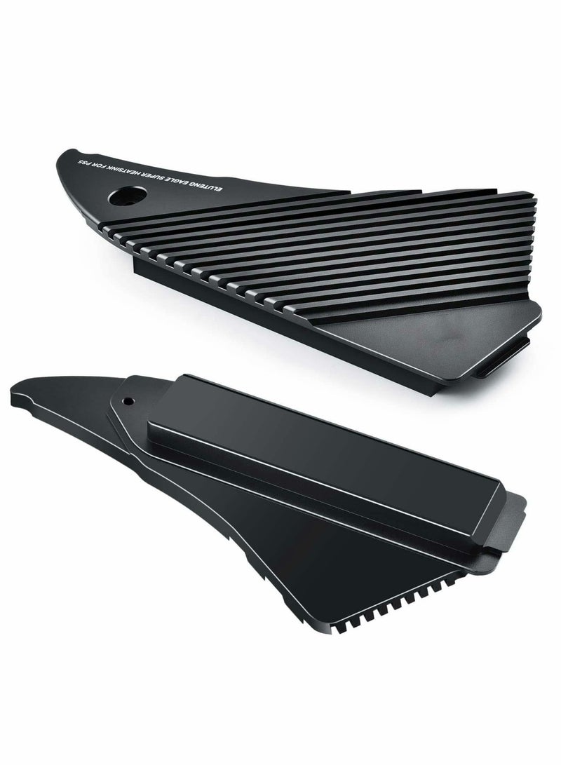 Captaintech M.2 Heatsink for PS5, NVMe SSD Aluminum Heatsink with 4 Thermal Pads for Playstation 5 Internal M.2 Gen4 NVME PCIE 4.0 SSD with Graphene and Silicone Thermal Pads - Image 1