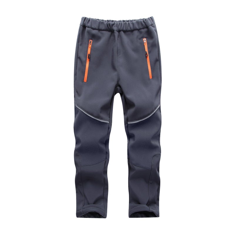 Toomett Kids Snow Ski Pants Hiking Boys Girls Outdoor Waterproof Windproof Fleece Warm softshell Snowboard Pants,1510,Gray,9-10 Years - Image 1