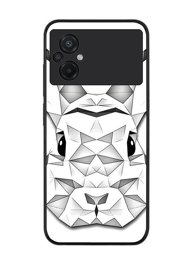 Stylizedd Rugged Black edge case for Xiaomi Poco M5 Slim fit Soft Case Flexible Rubber Edges Anti Drop TPU Gel Thin Cover - Poly Bunny - Image 1