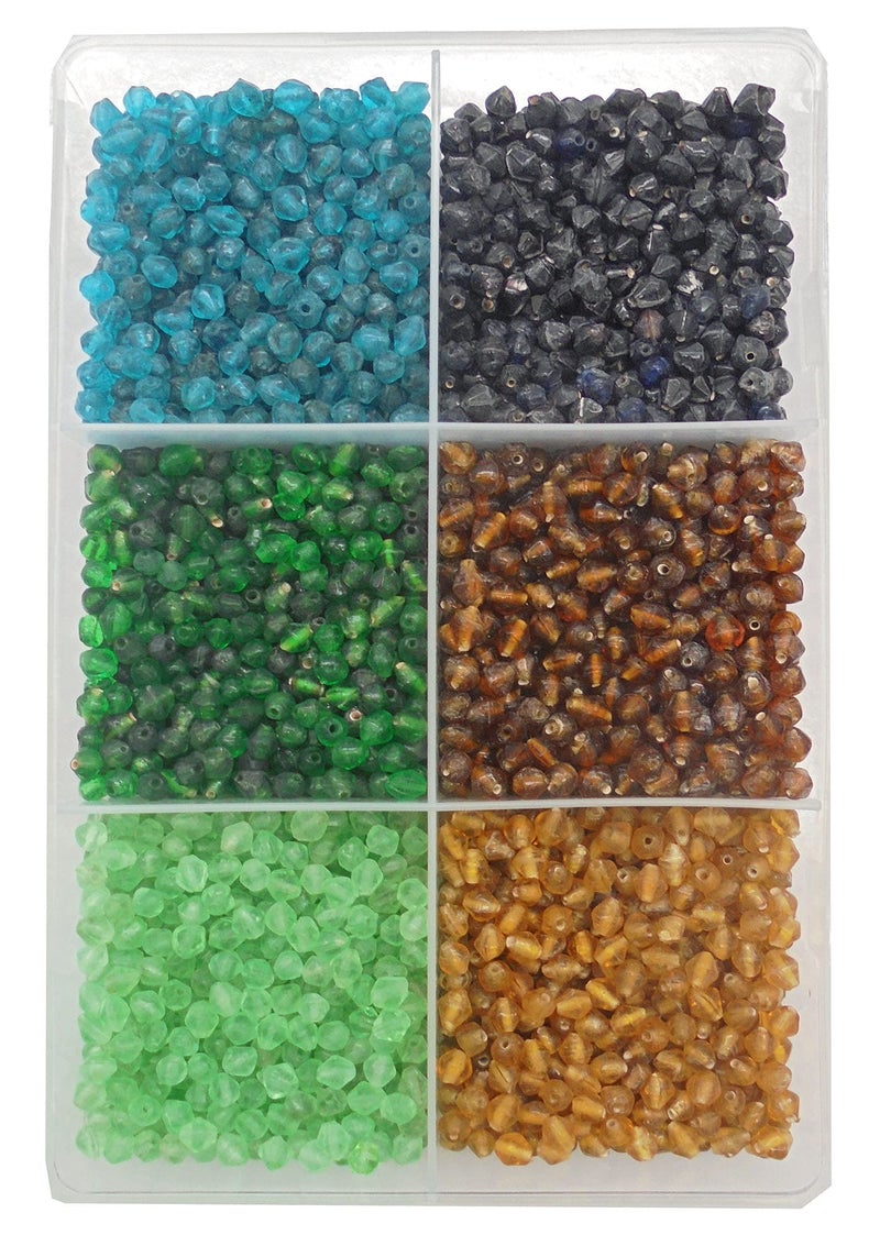 eshoppee 300 gm Multi Color Faceted Glass Beads for Jewellery Making kit Art and Crafts Materials for Embroidery Necklace Bracelet Earring Making Materials DIY kit (9) - Image 1