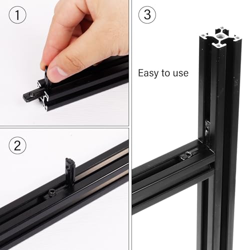 tchrules 20pcs 2020 Extrusion 20 Series Corner Bracket Connector Black T-Slot L-Shape Interior Joint for Aluminum Profile Slot Connector Set 6mm with Screws&Wrench - Image 4