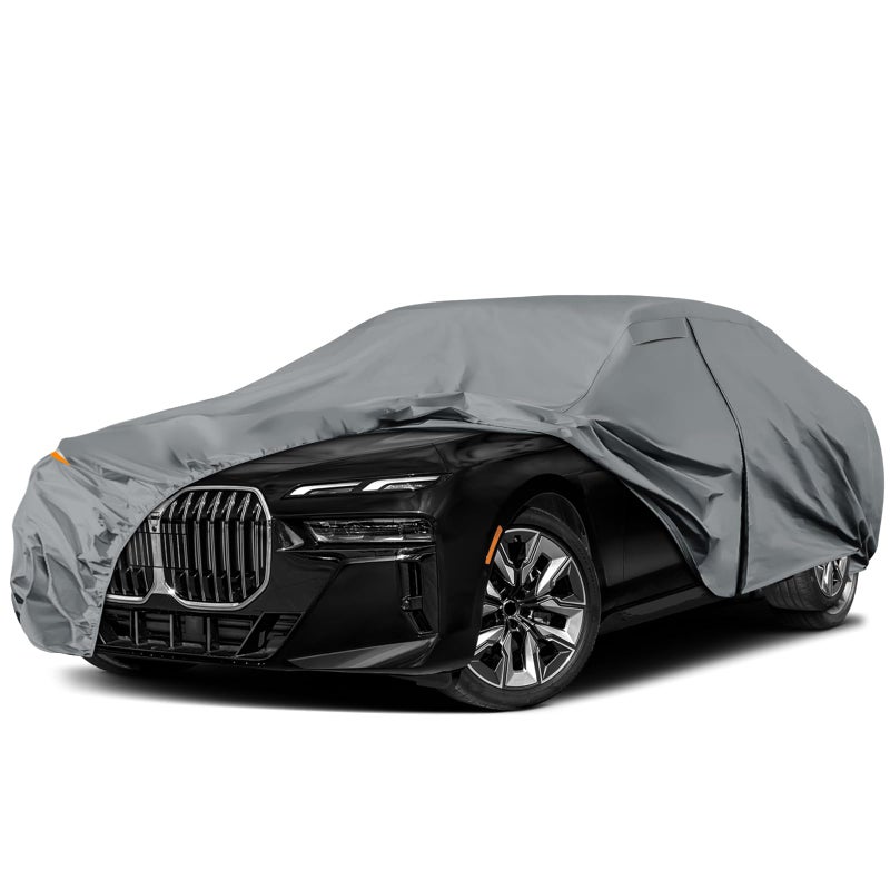 SPORTULI Waterproof Premium Car Covers Replace for 20082025 BMW 7 Series 10 Layers Heavy Duty with Cotton Liner All Weather Car Cover with Zipper Door Windproof Bands for Snow Rain Dust Protection