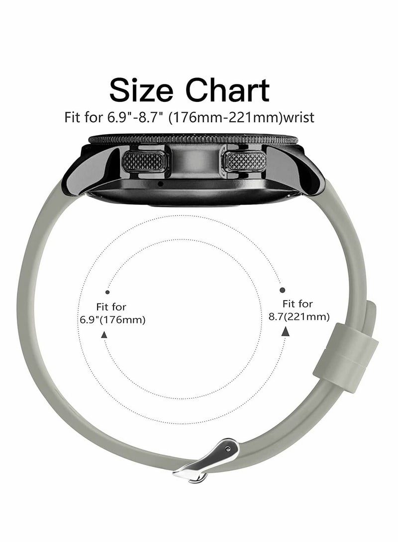 SYOSI 22mm Silicone Strap Compatible With Samsung Galaxy Watch 46mm /Galaxy Watch 3 45mm /Gear S3 Frontier/Classic, Soft Silicone Sport Wristband Replacement Straps For Men Women, Gray - Image 3