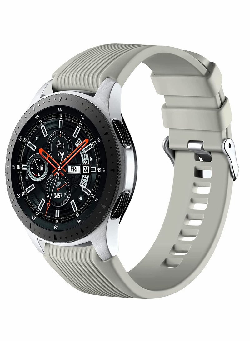 SYOSI 22mm Silicone Strap Compatible With Samsung Galaxy Watch 46mm /Galaxy Watch 3 45mm /Gear S3 Frontier/Classic, Soft Silicone Sport Wristband Replacement Straps For Men Women, Gray - Image 1